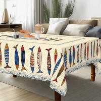 Mantel De Pescado Azul 1pc Decoración De Hogar Tema Oceánico Decoración De Verano Regalo Para Amantes De La Pesca Poliéster Impermeable Moderno - details 4