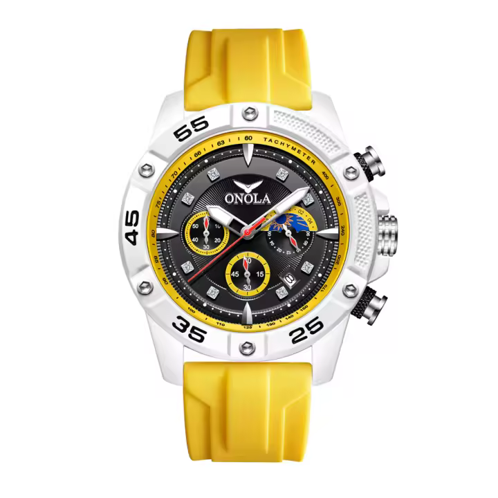 Reloj De Pulsera Militar ONOLA Para Hombre Resistente Al Agua De Moda Casual Con Cinta Fluorescente Y Movimiento De Cuarzo De Alta Calidad - 1