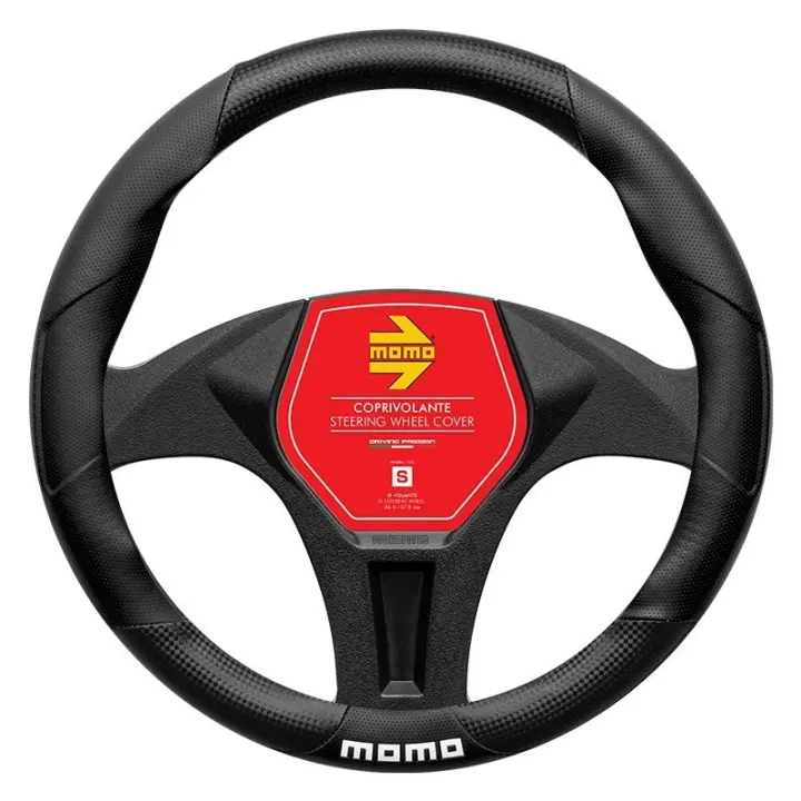 FUNDA VOLANTE MOMO TUNING UNIVERSAL COLOR NEGRO 38-39CM - 1