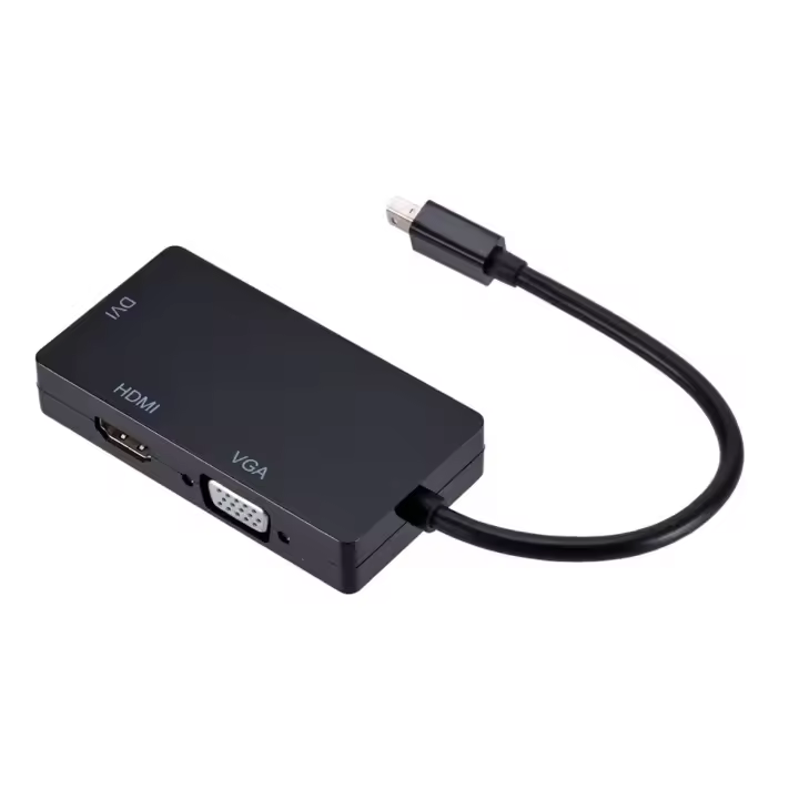 Adaptador 3 En 1 Thunderbolt Mini DP Para HDMI VGA DVI Convertidor 1080P Cable Mini DP Para Proyector MacBook pro Air - 1