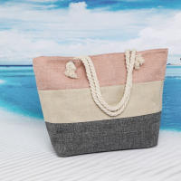EILV - Bolso de Playa Mujer Grande con Cremallera, Bolsa de Verano Estilo Bohemio, Multicolor, Asas de Cuerda, Alta Capacidad - details 3
