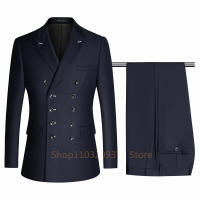 Traje Clásico Para Hombres Diseño Bespokado Chaqueta Y Pantalones Doble Botón Para Bodas Y Eventos Elegante Trajes Elegante Para Hombres 2024 - details 3