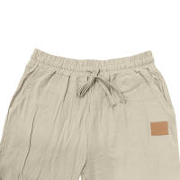 Pantalones rectos con cordones de algodón y lino para hombre, de estilo playero, finos y con cordón, para el tiempo libre, para las cuatro estaciones. - details 23