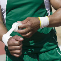 Cinta Elástica De Algodón Para Deportes En Blanco Soporte Muscular Para Rodilla Muñeca Y Tobillo Fácil De Rasgar - details 22