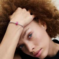 PANDORA Mini dijes de cristal multicolor, accesorios de joyería personalizados con cuentas DIY, regalo de cumpleaños, regalo del Día de la Madre, mini dijes rosas, talla única - details 2