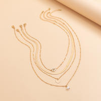 Collar De Encanto Con Flor De Tela Multicapa Lacteo Para Mujer Cadena De Serpiente Imitación Perla Joyería De Fiesta Para Dama - details 2