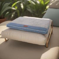 Cama tipo jaula para perros, cálida, gris, marrón, para perros medianos y pequeños, con funda impermeable extraíble, lavable a máquina, de felpa, color azul. - details 5
