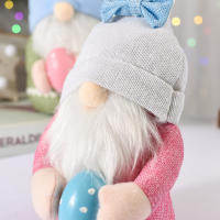 Nueva Muñeca De Conejo De Pascua Sin Cara Muñeco De Paja De Conejo Para Decoración De Escritorio Juguete De Enano De Primavera Regalo De Fiesta - details 4