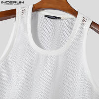 Camiseta De Hombre Para Verano Con Transparencia Y Malla Sin Mangas Estilo Casual Streetwear Moda 2024 Tallas S-5XL INCERUN - details 10