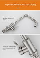 Grifo De Cocina De Acero Inoxidable 304 Con Mangue Flexible Para Agua Caliente Y Fría Montaje En Plataforma Manillar Único - details 3