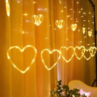 Guirnalda De Luces LED En Forma De Corazón Para Cortina 3.5M 220V/110V Decoración Para Fiesta De San Valentín Dormitorio Navidad Boda - details 1