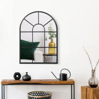 HOMCOM Espejo Decorativo de Pared Espejo de Ventana de Metal para Salón Dormitorio Entrada Estilo Moderno - details 2