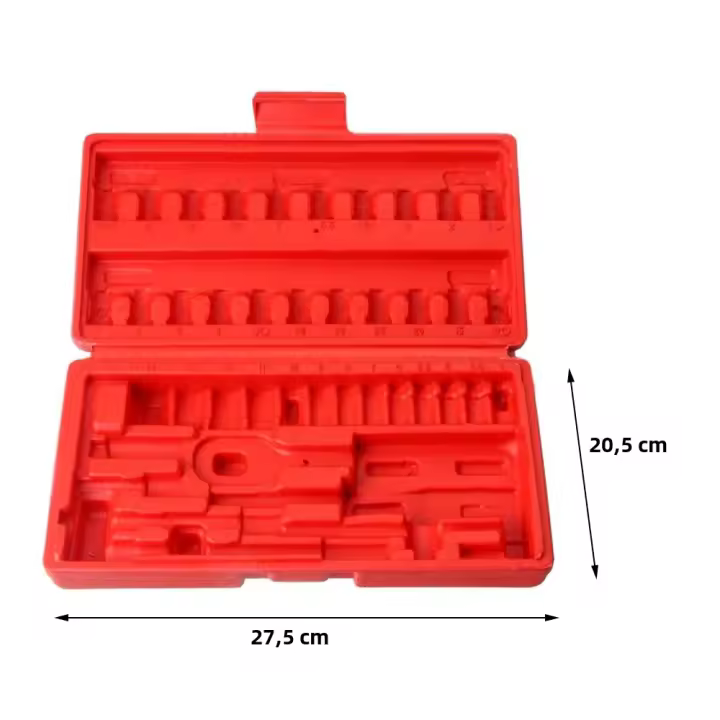 Caja De Herramientas Larga Y Espaciosa De 46 Piezas Material Plástico Ligeras Y Opacas Para Partes De Herramientas De Ratchett - 1