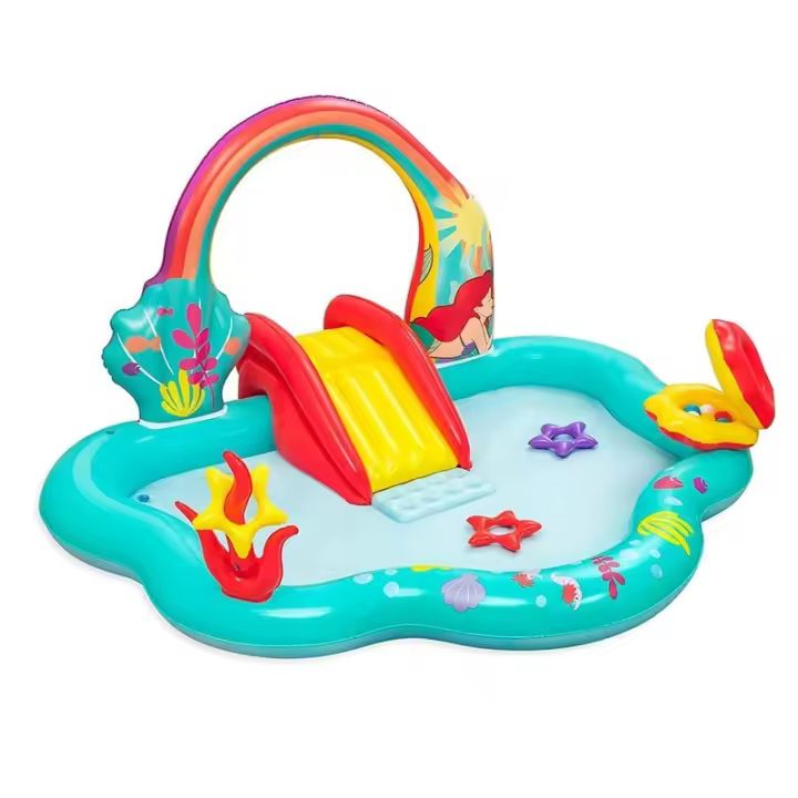 Bestway Piscina Hinchable Parque Juegos Disney Sirenita 221x193x117 cm +2 Años Jardin 91097 - 1