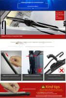 LimpiaParabrisas Silencioso HD Sin Hueso Para Todos Los Modelos De Coche Limpia Frontal Resistente De Goma Natural - details 0