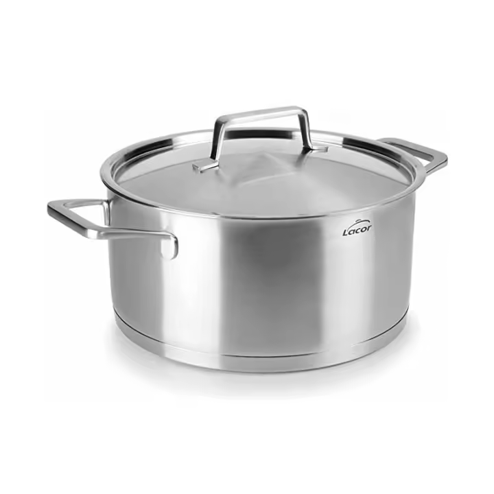 LACOR Cacerola inoxidable Lacor con tapa | Capacidad 7,5 Litros | 28 cm | Cocina profesional | Cacerolas inox - 1
