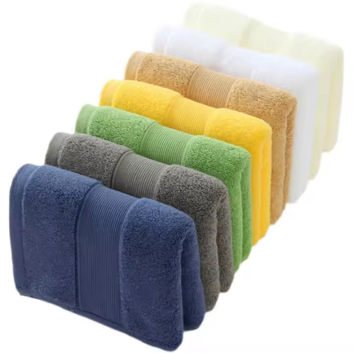 Toalla textil para el hogar, toalla absorbente para el lavado facial, toalla de baño, toalla de hotel de algodón puro teñido, toalla de regalo con logotipo bordado - 1