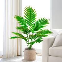Planta Artificial De Palmera Areca De 105 Cm Hojas Tropicales Falsas Decoración Para Interior Y Oficina Color Amarillo - details 16