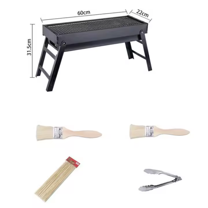 Parrilla de barbacoa, parrilla plegable para exteriores, parrilla portátil para exteriores para el hogar, juego completo de parrilla de carbón para 3-8 personas - 1