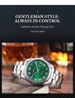 Reloj De Pulsera De Cuarzo Para Hombre CHRONOS Lujo Tendencia Acero Inoxidable Resistente Al Agua Con Calendario Completo Y Manos Luminosas - details 2