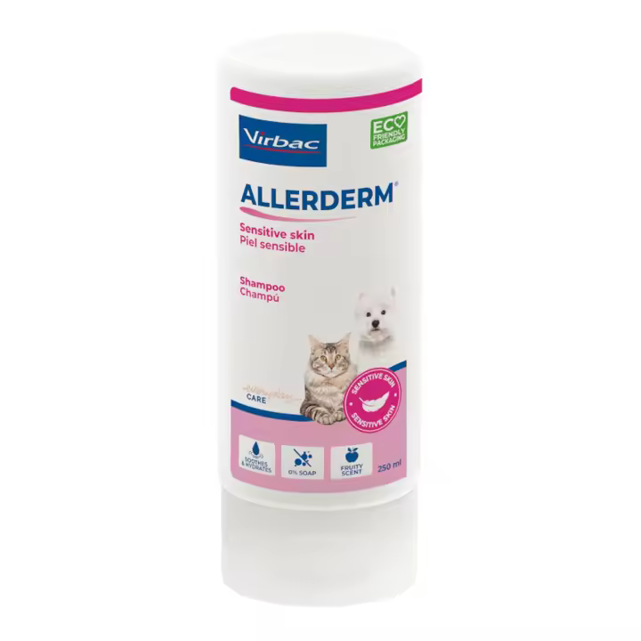 Virbac Allerderm champu 250ml para mascotas con piel sensible - 1