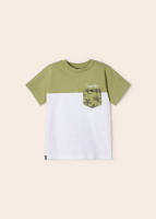 Paquete de 2 camisetas para niño de manga corta en verde, blanco y estampado crudo - Mayoral - details 1