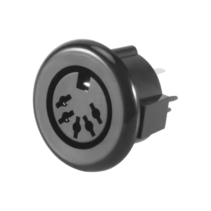 Adaptador de conector de Cable de teclado montado en Panel de enchufe DIN hembra de 5 pines - 1