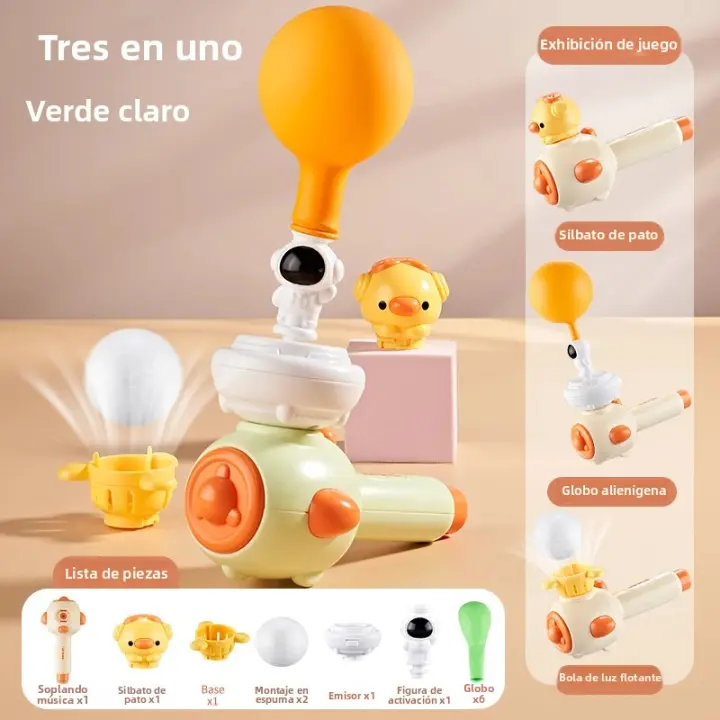 Juguete 3 En 1 Para Niños Con Balón De Música Y Lanzador De Globos Juego Deportivo Para Mejorar La Capacidad Pulmonar Y Equilibrio Regalo Para Niños - 1