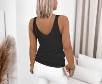 Chaleco De Punto Para Mujer Estilo Primavera/verano V-Neck Casual Versátil Sencillo Moda De Calle Color Sólido Chaleco De Suéter - details 5