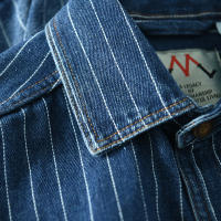 Camisa De Mezclilla Clásica Retro Para Hombre Con Mangas Largas Lavada De Talle Suelto Azul Tendencia plus Size Camisa Casual - details 5