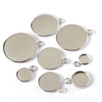 20pcs Base De Cabochón De Acero Inoxidable 14/20/25mm Para Colgantes DIY Encaje Charms Pendiente Blanco Metal Herramienta De Joyería - details 3