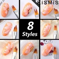 KISMIS 8Pcs Lápiz De Uñas Con Pétalos Para Dibujar Y Pintar Herramienta De Diseño De Manicura Brocha De Gel Brochas De Uñas Set De Pintura De Uñas - details 1