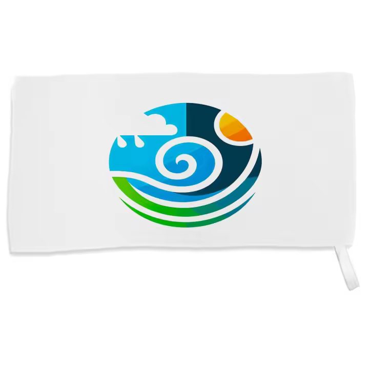 MERCHANDMANIA TOALLA PEQUEÑA ABSORBENTE logo profesional meteorologia clima climatico suave personalizada con cinta elastica - 1