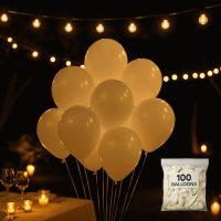 Banner - Globos de Cumpleaños Orgánicos 100 Piezas - 100% Látex Natural Biodegradable - Blanco - 20 cm