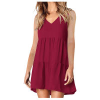 Vestido De Verano Para Mujer Estilo Casual Color Sólido Vestido Sin Mangas Cuello En V A-Line Largo Mini Polyester - details 28
