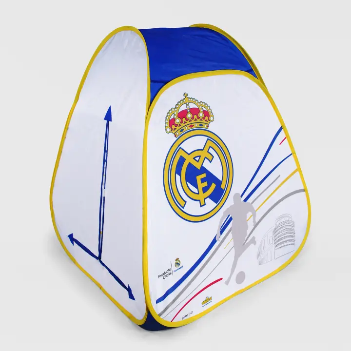 Tienda de campaña Infantil Real Madrid (8546) Tienda modelo indio con sistema "pop up". Ligera y fácil de transportar. Calidad al mejor precio. De acuerdo a la normativa CE. +3 años - 1