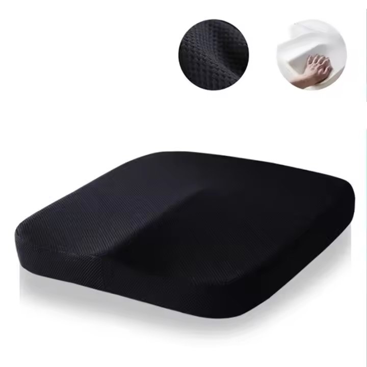 Cojín De Oficina Ergonómico De Memoria De Algodón Para Hemorroides Cojín Para Silla Almohadilla Para Glúteos De Terciopelo Sin Impresión - 1