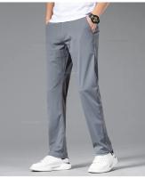 Pantalones Casuales Ultrafinos Para Hombre Verano Algodón De Seda Con Elasticidad Alta Secado Rápido Pantalones Rectos Negocios Estilo Coreano - details 10