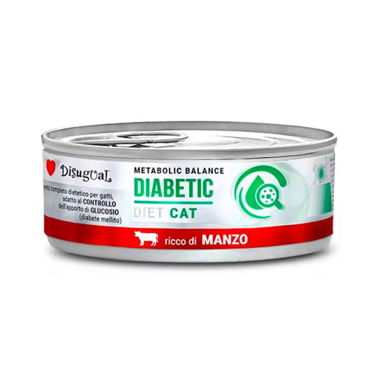Disugual Diabetic Diet Cat Latas para Gatos con Ternera - 12 unidades x 85gr - 1