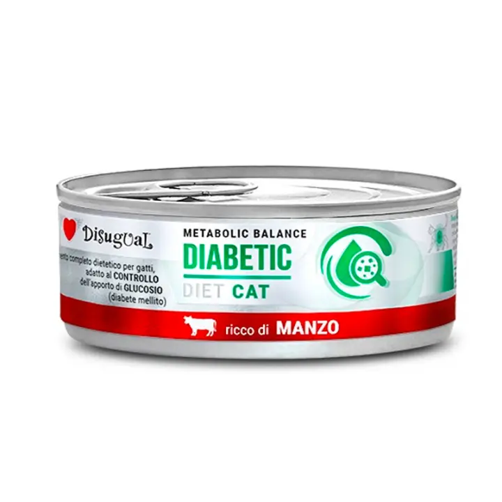 Disugual Diabetic Diet Cat Latas para Gatos con Ternera - 12 unidades x 85gr - 1