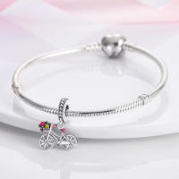 Encantos De Cocodrilo Plateado En Plata Con Dibujo Colorido Encantos Colgantes Para Pulseras Y Collares Joyería DIY - details 44