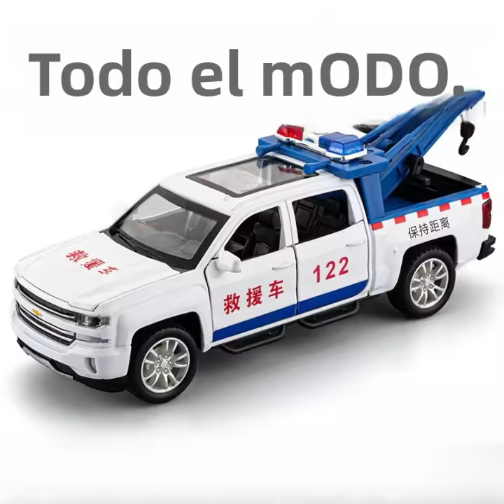 Vehículo De Rescate 1:32 En Miniatura Con Puertas Abiertas Luz Y Sonido Coche De Metal Para Niños Regalo De Juguete Duradero - 1