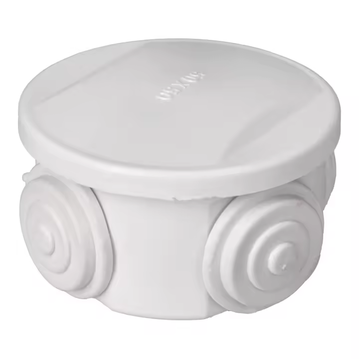 Jandei - Caja de Montaje en Superficie, Redonda 50x50mm, IP54 Instalación en Interior/Exterior, 4 entradas. Ideal para Aplicaciones Residenciales, Comerciales o Industriales. - 1