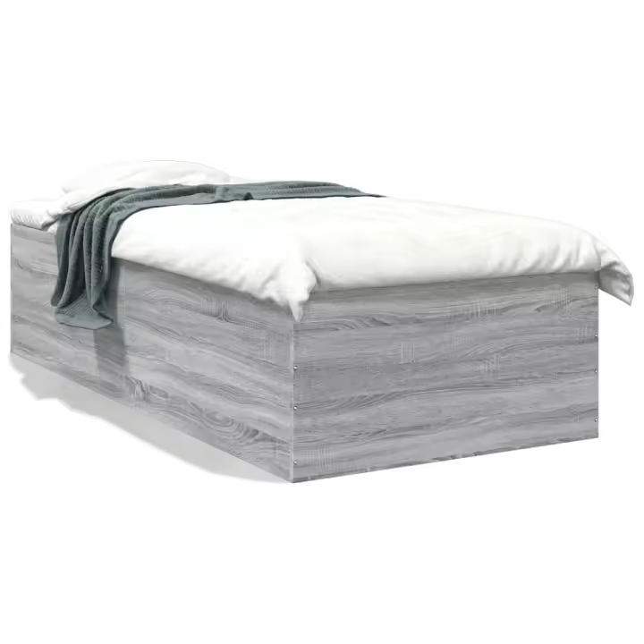 vidaXL Estructura de cama madera de ingeniería gris Sonoma 90x190 cm - 1
