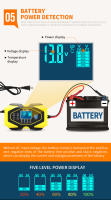Cargador Inteligente De Batería LiFePO4 De Litio 12V/6A 24V/3A Automático Y Rápido Para Baterías De Plomo-Acero 50AH 75AH 90AH 100AH Material ABS - details 5