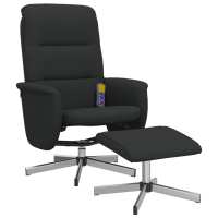 vidaXL Sillón reclinable de masaje con reposapiés tela Gris claro, Gris oscuro, Negro Sillon Dormitorio Sillon Comodos Silla Relax Sillón Sofá - details 2