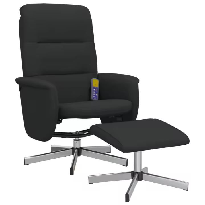 vidaXL Sillón reclinable de masaje con reposapiés tela Gris claro, Gris oscuro, Negro Sillon Dormitorio Sillon Comodos Silla Relax Sillón Sofá - 1