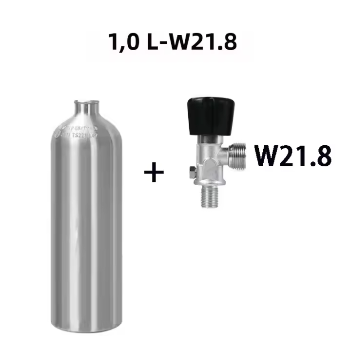 Botella De Aluminio Para Agua De Acuario Con CO2 1L Tanque De Hierba De Agua Y Oxígeno Para Tanque De Peces Material De Aluminio - 1