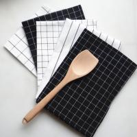 Toalla De Cocina 2pcs/set Teléfono De Algodón Duradero 40x60cm Estilo Europeo Rayado Y Plaid Para Limpieza De Platos Y Mesa - details 7