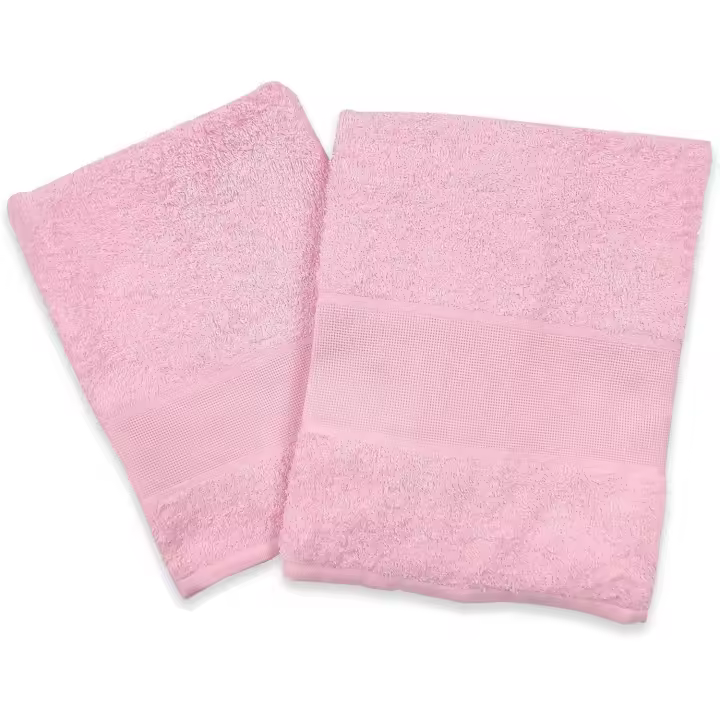 Set/Par de Toallas Grande y Pequeño. Canvas Aida para Bordados 100% Esponja de Algodón-Toallas Invitadas, Toallas de Baño (Rosa, SIN BORDADO) - 1